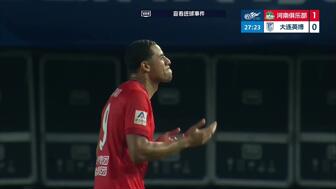 中超-古斯塔沃头球吊射杨铭锐替补扳平 大连英博客场1-1河南升第三
